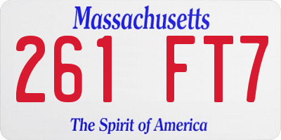 MA license plate 261FT7