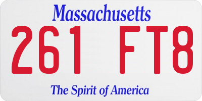 MA license plate 261FT8