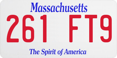 MA license plate 261FT9