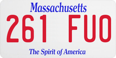 MA license plate 261FU0