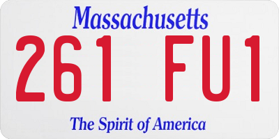 MA license plate 261FU1