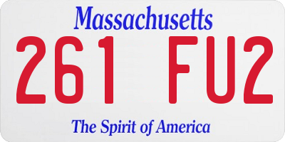 MA license plate 261FU2