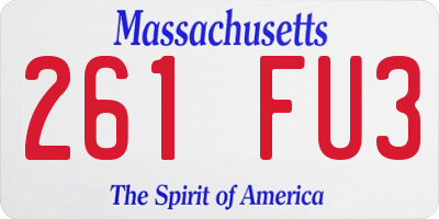 MA license plate 261FU3