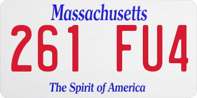MA license plate 261FU4