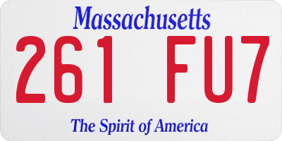 MA license plate 261FU7