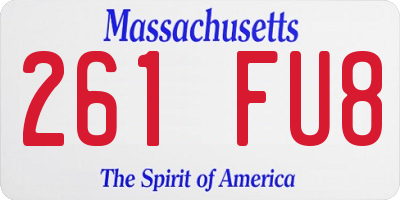 MA license plate 261FU8