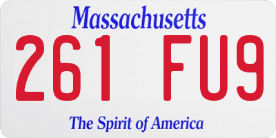 MA license plate 261FU9