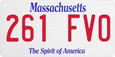 MA license plate 261FV0