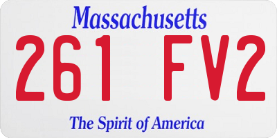 MA license plate 261FV2