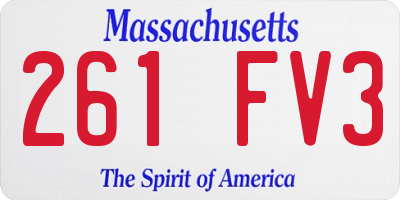 MA license plate 261FV3