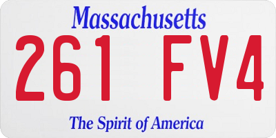 MA license plate 261FV4