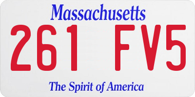 MA license plate 261FV5
