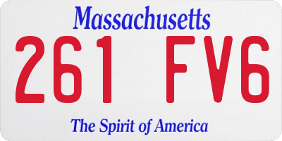 MA license plate 261FV6