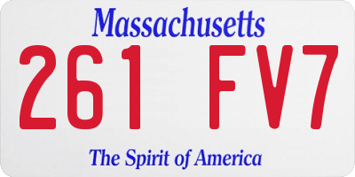 MA license plate 261FV7