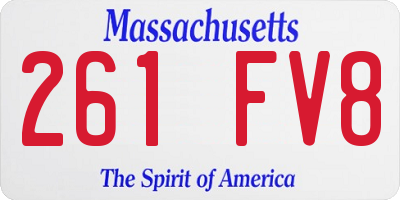 MA license plate 261FV8
