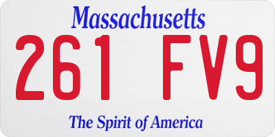 MA license plate 261FV9