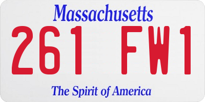 MA license plate 261FW1