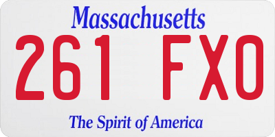 MA license plate 261FX0