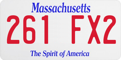 MA license plate 261FX2