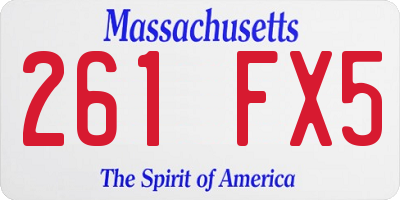 MA license plate 261FX5