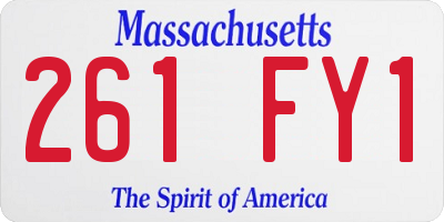 MA license plate 261FY1