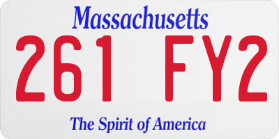 MA license plate 261FY2