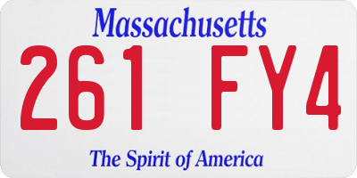 MA license plate 261FY4