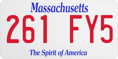 MA license plate 261FY5