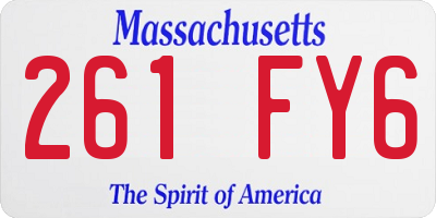 MA license plate 261FY6