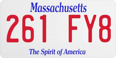 MA license plate 261FY8