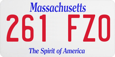 MA license plate 261FZ0