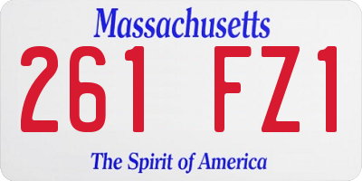 MA license plate 261FZ1