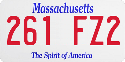 MA license plate 261FZ2