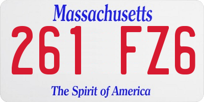 MA license plate 261FZ6