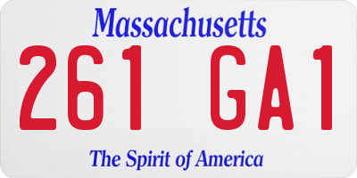 MA license plate 261GA1