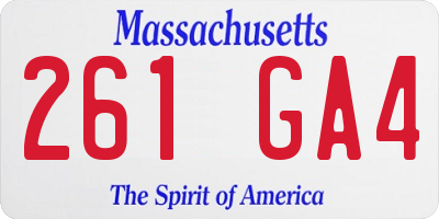 MA license plate 261GA4
