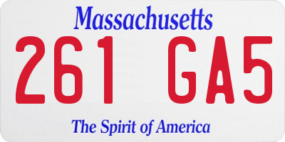 MA license plate 261GA5