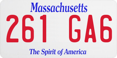 MA license plate 261GA6