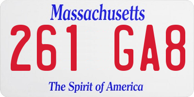 MA license plate 261GA8