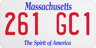 MA license plate 261GC1