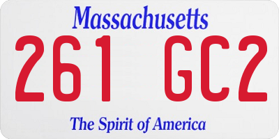 MA license plate 261GC2