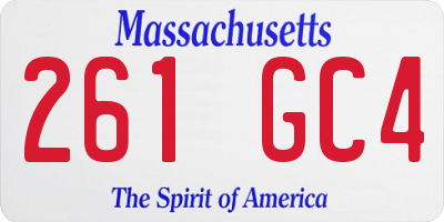 MA license plate 261GC4