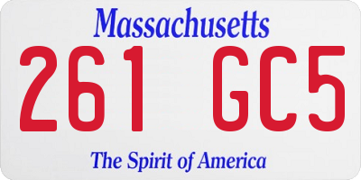 MA license plate 261GC5