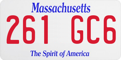 MA license plate 261GC6