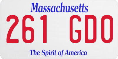 MA license plate 261GD0