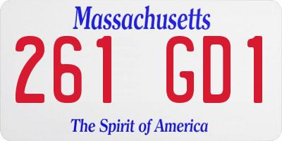 MA license plate 261GD1
