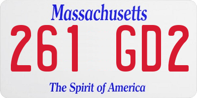 MA license plate 261GD2