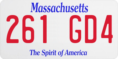 MA license plate 261GD4