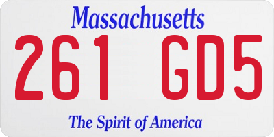 MA license plate 261GD5