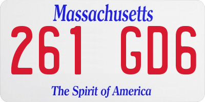 MA license plate 261GD6